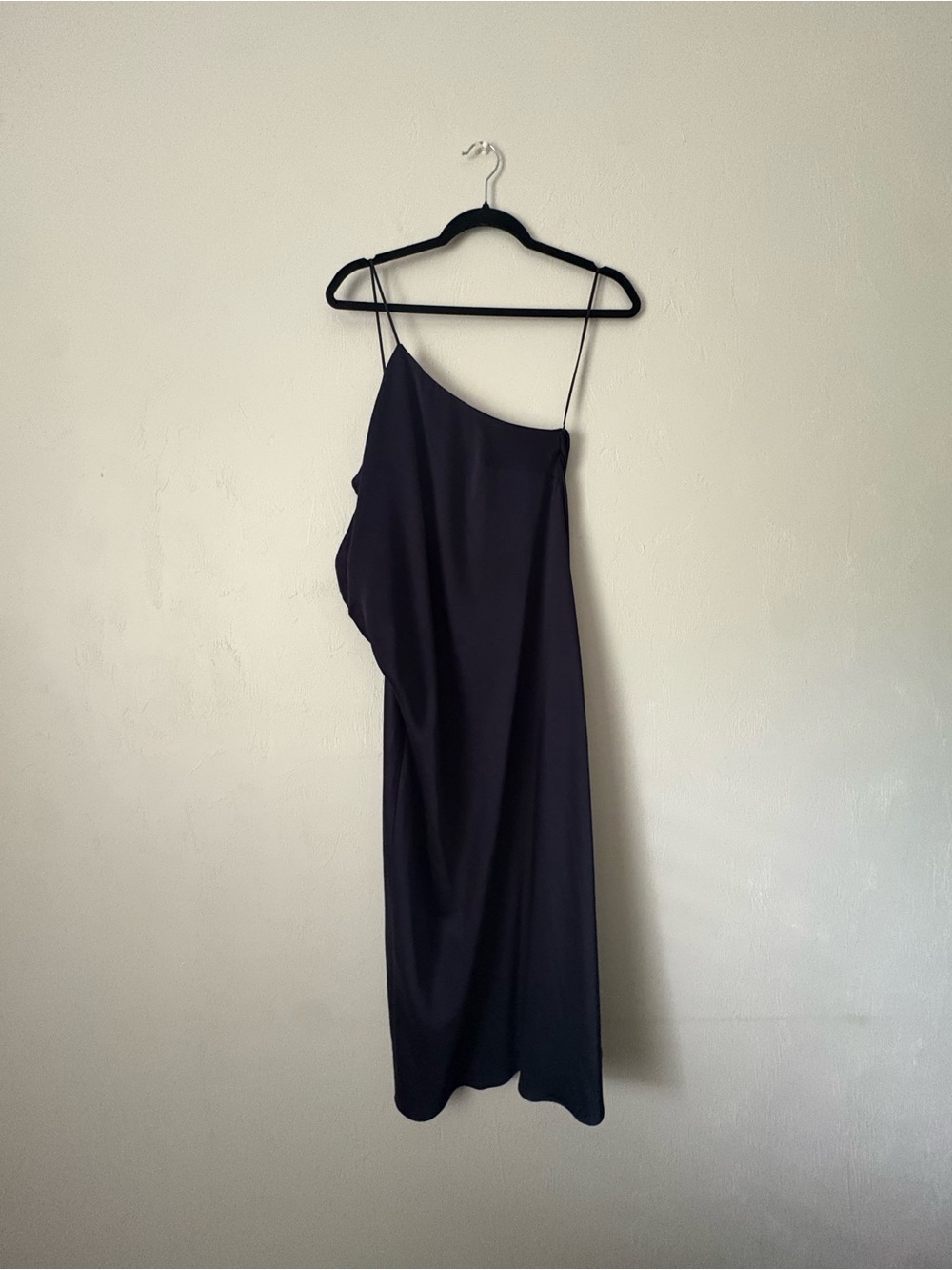 Express One-Shoulder Black Evening Slip Dress